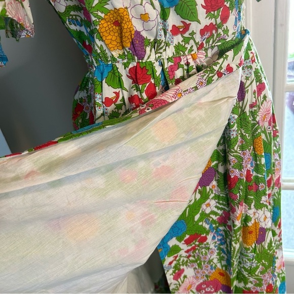 Millie Summer Garden Floral Cotton Wrap Asymmetrical Midi Dress Size Large NWT - Picture 11 of 16